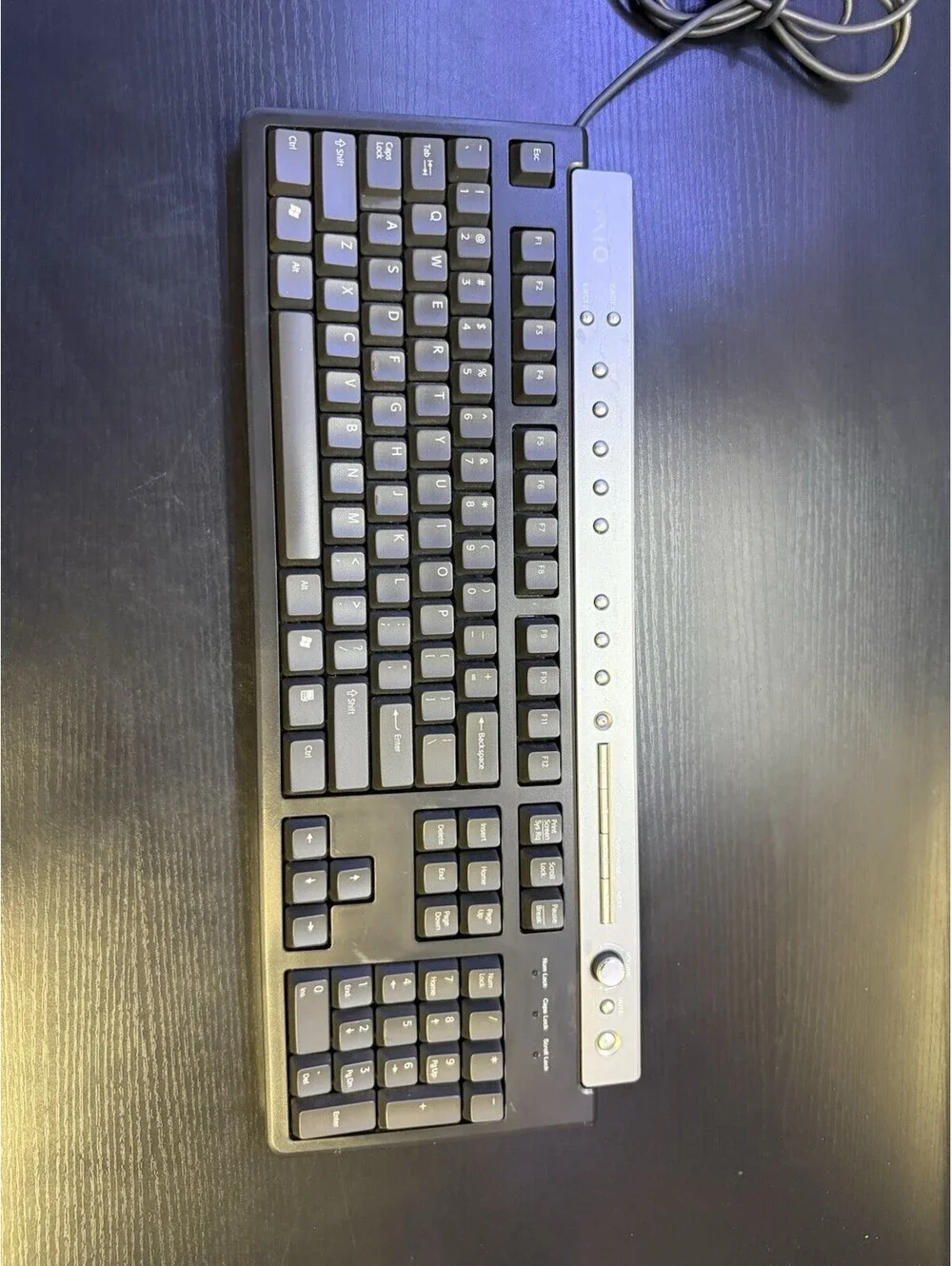 Vintage Sony VAIO Multimedia Keyboard PCVA-KB7P/U PS/2 Black Silver